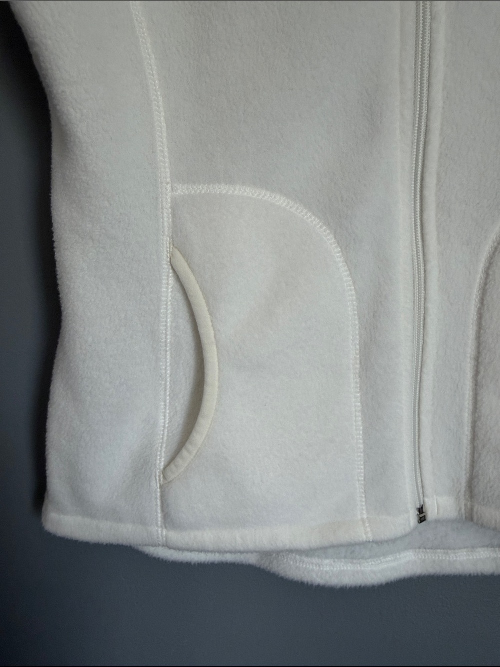 Woolrich Women's ClassicFleece Vest Full Zip Mock Neck White Gorpcore Cozy S - Picture 4 of 8